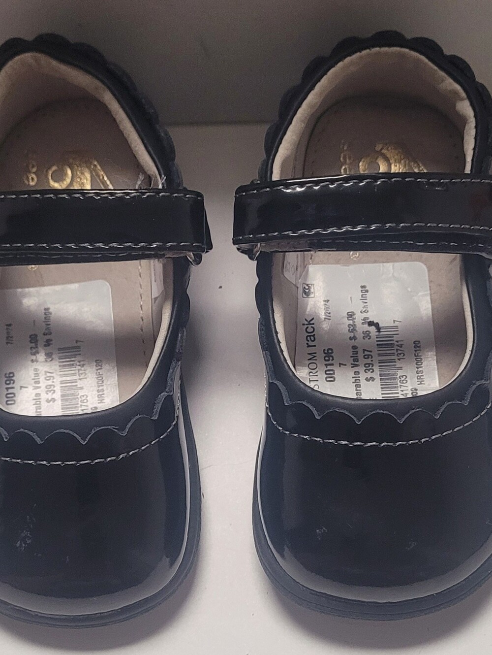 Nordstrom See Kai Run Girls Black Patent Mary Jane Flats with Scalloped Edge